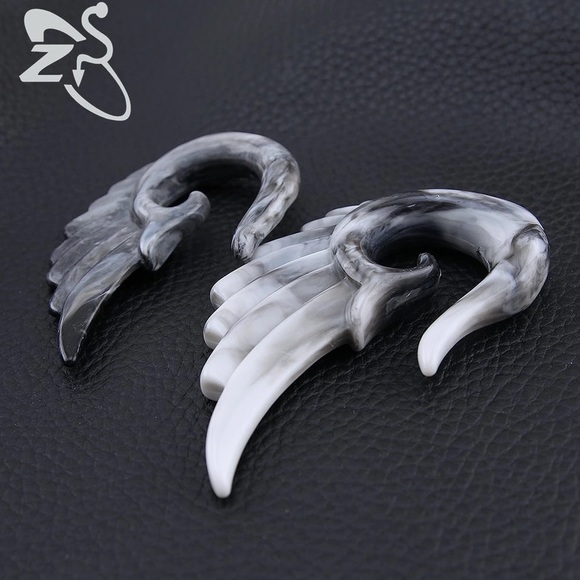 Grey & White Wing Spacers 4G/5mm - Picture 2 of 4